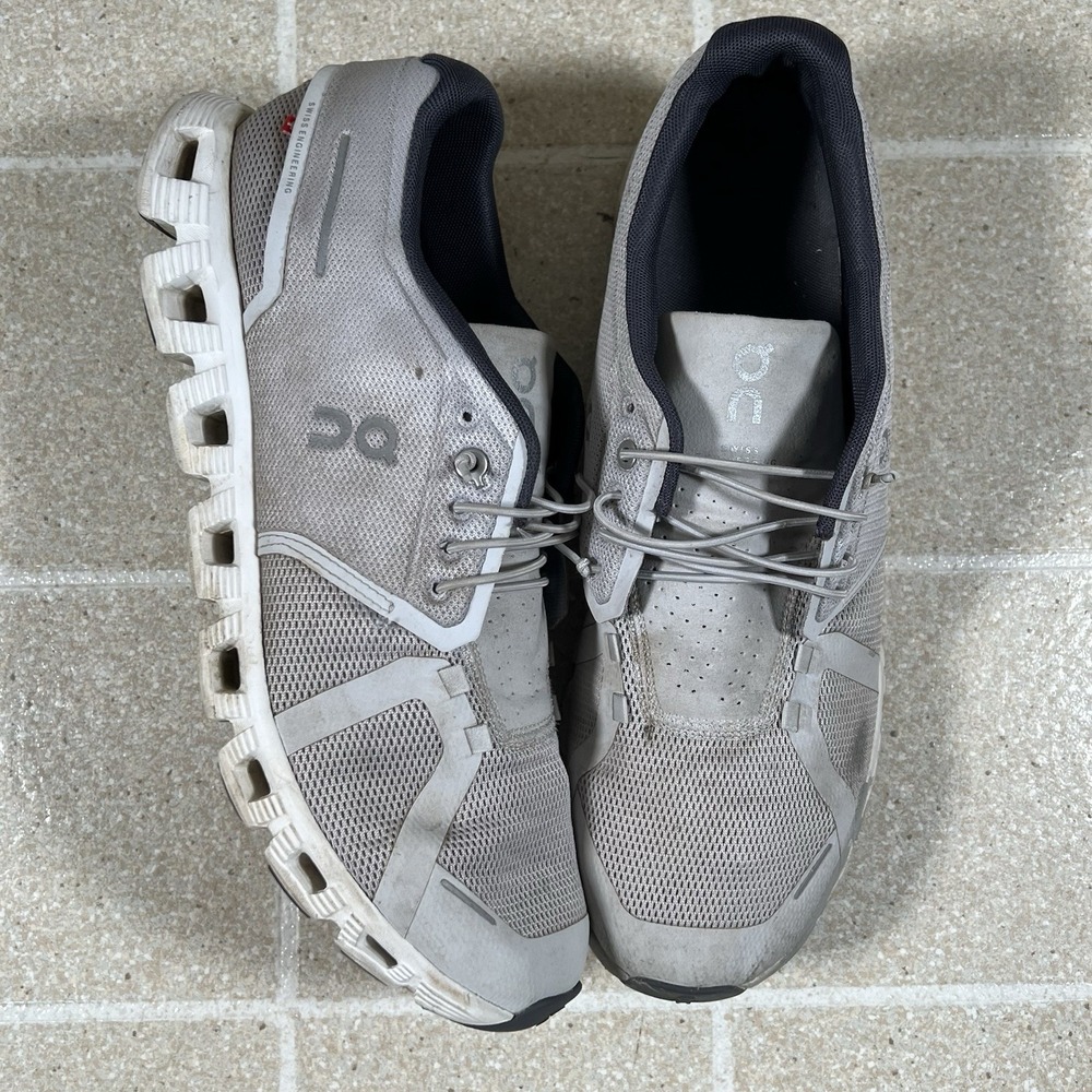 Size 12 - On Running Men's Cloud 5 Shoes 'Glacier White' Gray